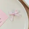 Mini pinza para el pelo de lazo a cuadros, estilo ballet, dulce pasador trenzado, pinza lateral para flequillo, accesorio para el pelo para niños y niñas