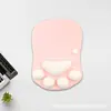 Almofada de Apoio para Pulso de Mouse de Silicone Patinha de Gato Almofada de Teclado com Espuma de Memória Mouse Pad Apoio para Pulso Almofada de Mão Aquecedor de Mão para Laptop de Escritório