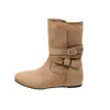 Botas de media caña convertibles de dos vías estilo Maillard para mujer, nueva colección otoño 2026, versátiles botines estilo western de gamuza con plataforma interior