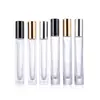 Botella Roller de 10 ml Botella de Vidrio de Fondo Grueso Botella de Perfume Redonda Cuadrada Botella Roller de Aceites Esenciales Botella de Recarga de Perfume Cosméticos