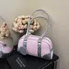 Bolsa de Ombro Versátil Tendência Primavera Estilo Coreano, Nova Moda Cor Color Block Casual para o Dia a Dia Bolsa Boston de Mão