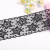Accesorios decorativos de ropa directos de fábrica, encaje de malla DIY, código de barras hueco negro, bordado de malla, encaje ancho
