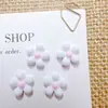Novos acessórios de arte de unha girassol color block cor macaron, presilhas de cabelo para unhas frangipani estilo creme fofas, acessórios de resina