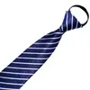 Fabricante Hombres Negros Casual Rayas Azules Corbata de Negocios Corbata Perezosa 8cm Corbata sin Corbata al por Mayor Cremallera