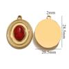 Pingente oval de pedra natural de aço inoxidável, pingente de luxo com luz de nicho, acessórios de aço titânio faça você mesmo, europeu e americano, pingente