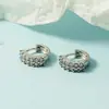 Pendientes de aro coreanos y japoneses dulces y elegantes, simples, con incrustaciones de circonita, para mujer, accesorios para la oreja versátiles y elegantes, regalo de joyería