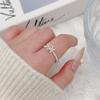 Anel de Dedo Prata Esterlina S925 Design de Nicho de Luxo Leve Anel Duplo Amor Moda Feminina Personalizado Simples Aberto