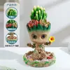 Suculentas, Cactos, Plantas Pequenas em Vasos, Cacto Groot, Decorações de Mesa no Escritório, Plantas Verdes Fáceis de Cultivar para Pessoas Preguiçosas