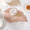 Nuevo producto superventas transfronterizo: Manteles individuales, bases para platos y posavasos de PVC estampados en caliente con forma de hoja, estilo natural, creativos y resistentes al calor