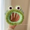 Lindo nuevo diadema de rana de peluche verde para mujer, para lavar la cara, antideslizante, para presionar el cabello, ojos grandes, pasador para recoger el cabello, accesorios para el cabello