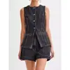 Verano 2026 Amazon Moda Shorts Tops Versátiles Conjuntos de Denim Americanos de Moda Venta al por Mayor En Stock Transfronterizo