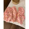 Pijama Dulce y Colorido de Cara Sonriente con Mangas Largas para Niñas, Nuevo Estilo Primavera y Otoño 2025, Conjunto Lindo y Cómodo de Pantalón Largo para Casa