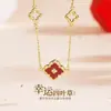 Tichia Foto Real de Collar de Trébol de Cuatro Hojas de la Suerte para Mujer, Plata de Ley S925, Collar Versátil de Esmalte de Lujo Ligero de Nicho con un Toque de Alta Gama