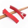 3.5/5cm pinza para el cabello todo incluido DIY hecho a mano color horquilla doble pinza de pico de pato tocado para niños accesorios para el cabello de cinta de color caramelo