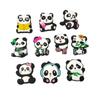 Transfronterizo Nuevo Dibujo Animado Panda Zapatos con Agujeros Zapatos de Flores Zapatos con Botones Accesorios DIY Removibles Accesorios de Zapatos de Goma Suave cros