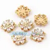Acessórios de joias DIY conector de flor com zircônia microcravejada banhado a ouro platina ouro rosa