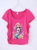 Camiseta de niña con patrón popular transfronterizo que se puede hacer DIY 4-14 años de edad con estampado de dibujos animados para niñas deportiva y de ocio tops de color puro