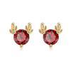Collar y Aretes de Plata Esterlina S925 Estilo Coreano de Lujo Accesible para Mujer Navidad Astas Circonio de Color Diseño Exquisito Traje de Alta Gama para Mujer