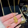 Collar de Acero de Titanio Estilo Coreano Lujo Ligero Nicho Diseño Versátil Colgante Temperamento de Verano Cadena para Clavícula Joyería que No se Desvanece para Mujeres