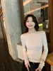 Ropa Hongmi/ Nuevo suéter de punto de manga larga con cuello redondo, capa base ajustada para mujer
