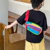 Bolso bandolera ligero para bebé, riñonera de diseño nicho dopamina para niños y niñas, riñonera infantil color block elegante, moderna