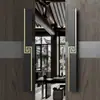 Nuevas Manijas de Puerta de Madera Maciza Estilo Chino en Stock, Manijas de Puerta de Vidrio con Marco, Manijas Negras de Bronce Antiguo para Habitaciones Privadas y Salas de Conferencias