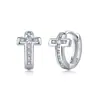 Pendientes de Plata S925 en Forma de Cruz con Piedras de Moissanita Completas, Suministro Directo de Fábrica, Pendientes Populares de Estilo Europeo y Americano