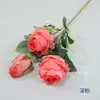 Nueva Boda Rosa Artificial 3-Cabezas Rosa Torre Rama Única Flor de Seda Decoración para el Hogar Sala de Estar Mesa de Comedor Mesa de Centro Arreglo Floral