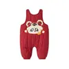 Mameluco Dudu Baby Rojo Atuendo de Cumpleaños Infantil Atuendo de Año Nuevo para Niña Atuendo de Felicitación de Año Nuevo para Bebé Pantalones de Invierno