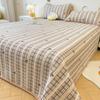 Funda de Cama de Algodón Clase A Juego de Tres Piezas Algodón Puro Más Terciopelo de Leche Edredones Acolchados para Todas las Estaciones Colchón para Cama Tatami