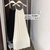 Vestido de Tirantes Nuevo Estilo Verano 2024, Estilo Coreano, Simple y con Caída, Versátil, Falda Larga Plisada de Aspecto Adelgazante Shihai