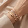 Exquisito Brazalete Delgado Apilable Textura Retorcida Colgante Incrustado con Diamantes Joyería Simple para el Viaje Diario de Mujer