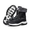2025 Amazon Aliexpress Botas de Nieve para Viaje al Aire Libre Zapatos de Invierno para Mujer Zapatos de Algodón de Caña Alta Botas de Combate con Algodón Añadido