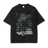 Camiseta Manga Curta Gola Redonda Y2K Roupas Masculinas Novidades