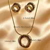 Collar y pendientes geométricos huecos circulares de moda, superventas transfronterizos europeos y americanos