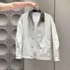 Chaqueta de Hombre Estilo Nuevo Primavera y Otoño con Cuello de Solapa, Ajuste Holgado Casual Retro, Versátil Moda para Exteriores y Viajes