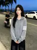 Nueva chaqueta casual versátil de moda de nicho para otoño, sudadera con capucha versátil de moda única y simple para mujer