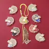 Dinastía Song Brocado Palacio Lunar Conejo de Jade Colgante Accesorios DIY Estilo Antiguo Hanfu Qipao Broche Retro Base para Colgante Venta al por Mayor