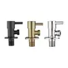 Válvula Angular Tripla de Aço Inoxidável 304 para Banheiro, Modelo Transfronteiriço, Entrada de Água Quente e Fria de Grande Fluxo, Válvula Angular Universal Espessada Antiexplosão