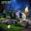 Figuras de Gato Gemelo Blanco y Negro para Halloween de Nuevo Producto Transfronterizo Lindas Miniaturas Micro Paisaje Accesorios de Decoración DIY Adornos de Escritorio