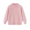 Suéter infantil de lana 100% de tres cabos engrosado, camiseta básica para niños, suéter para niñas, top cálido para niños mayores