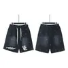 Hellstar Transfronteiriço Marca Tendência Europeia e Americana Verão Casual Esportivo Unissex Shorts Lavados Calças de Cinco Pontos