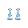 Pendientes de Aleación de Titanio F136 Incrustados con Circonita Colgante de Gota de Agua Sencillos Accesibles Lujo Clavo para Hélice Auricular Clavo para Labio Pendientes con Diseño en Forma de Pera