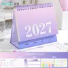Nuevo calendario de escritorio con diseño degradado Nai Fu 2027 de Wengu, calendario de escritorio para estudiantes y planificación de oficina