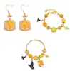 Conjunto de Pulseira e Brincos Temáticos da Casa Hufflepuff de Harry Potter, Venda Quente Transfronteiriça, Em Estoque para Atacado