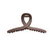 Pinza Simple Texturizada de Aleación de 13.5cm de Gran Tamaño para Adulto para Mujer Elegante Combinable Curry Leche Pinza Tiburón