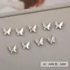Nuevo Lazo de Aleación para Manicura Joyería para Manicura Celebridad de Internet Dorado y Plateado Hueco Mariposa de Metal Pajarita Decoración para Manicura