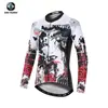 Ropa de Ciclismo de Otoño Xingheng Hoja para Mujer Nueva Ropa de Ciclismo Transpirable y Pantalones Ropa de Ciclismo Estampada Top Largo