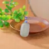 Pingente Yilu Prata Jade Hetian Jade Branco Prata Esterlina S925 Azul Queimado Lótus Esculpido Estilo Antigo Pingente Chinês Atacado Estoque Pronto