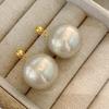 Pendientes de Perla Simples Europeos y Americanos Pendientes Largos de Gota Moda Ins Damas de Alto Nivel Socialité Elegantes Pendientes de Lujo Ligero